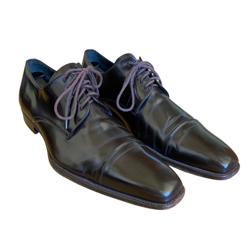 Mezlan Dark Brown Leather Cap Toe Shoes